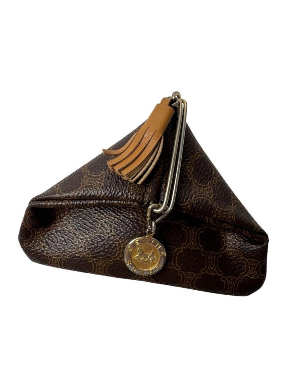 Celine Triangle Coin Purse Macadam Carriage Tassel Vintage
